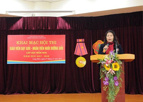 Khai mạc Hội thi giáo viên dạy giỏi  - nhân viên nuôi dưỡng giỏi cấp mầm non quận Long Biên năm học 2017 - 2018